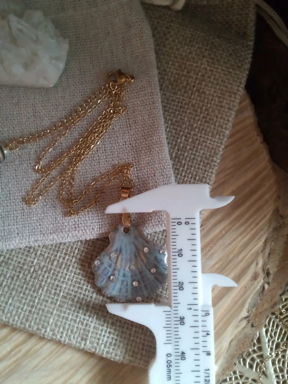 Collier pendentif coqu'illage en céramique et zirconium – photo 3
